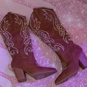 Women's Brown RhinestonesWestern Boots